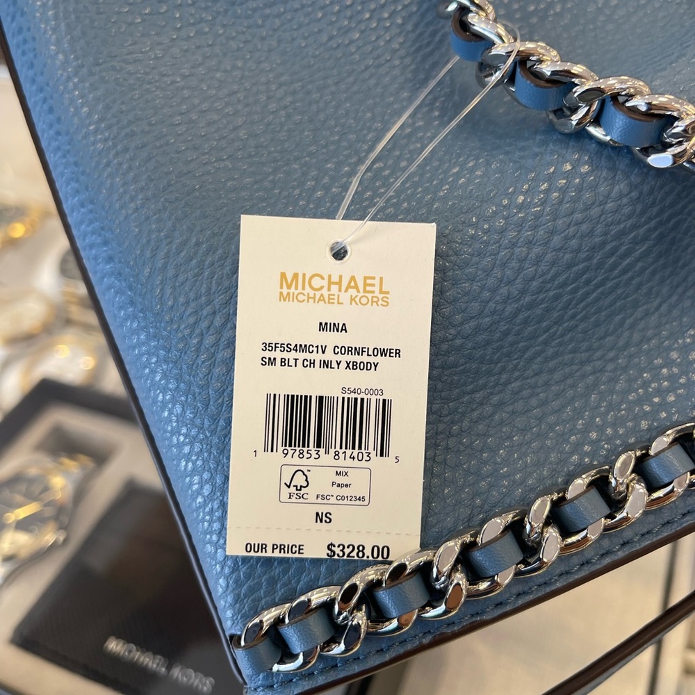 MICHAEL KORS Mina Small Chain Convertible Crossbody XBody Bag
Cornflower Belted - Picture 11 of 16